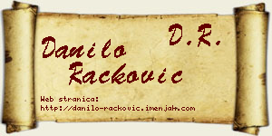 Danilo Racković vizit kartica